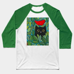Cat Bird Watching 6 Baseball T-Shirt